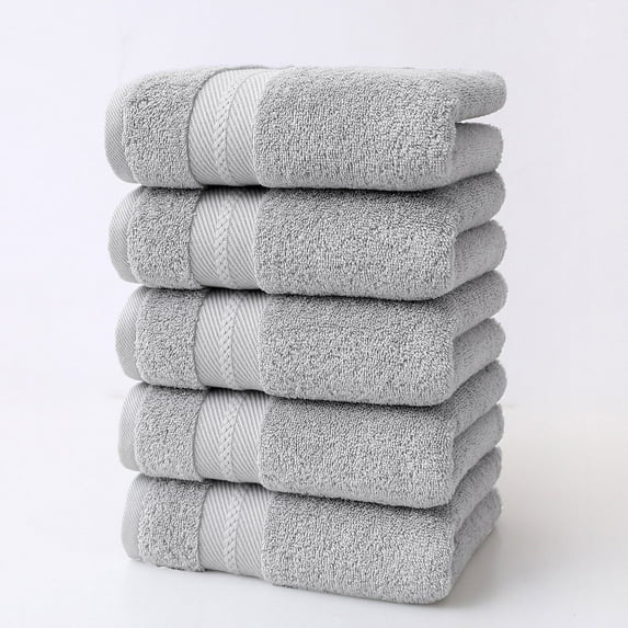 JOGZMZ 5-Piece Bath Towel Set, Thick Soft Absorbent Towels for Bathroom & Face, Home Spa Gift Set, Teens & Dorm Essentials, 28x14 Inches
