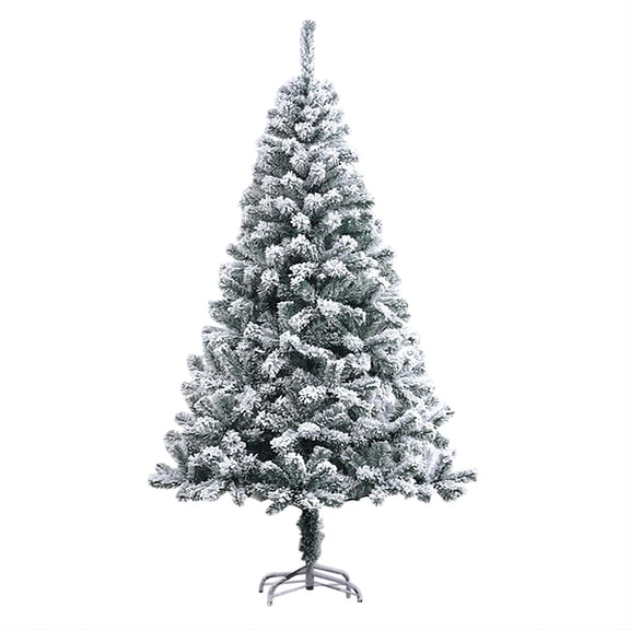 JOGZMZ 6.9ft Snow Flocked Christmas Tree, Premium Artificial Holiday Christmas Pine Tree for Home, Office, Party Decoration 800 Branch Tips, Easy Assembly, Metal Base