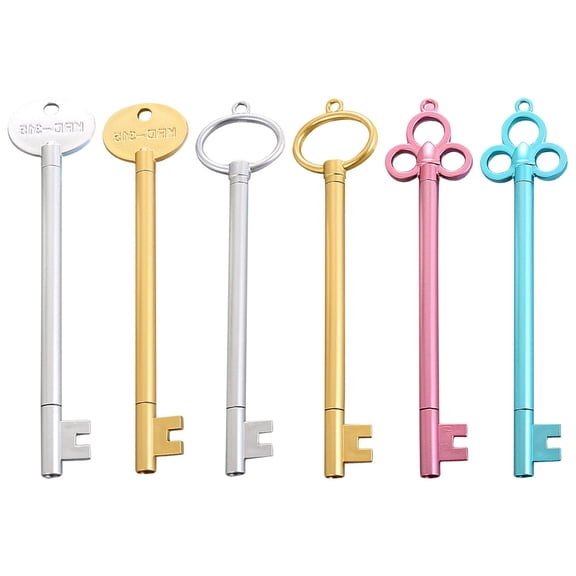 JOGZMZ 6-Pack Key-Shaped Styling Pen with Vintage Design, 0.5mm Fine Tip for Smooth Writing and Note-Taking - Cute Stationery with Comfortable Grip, Ideal for Office or Creative Projects