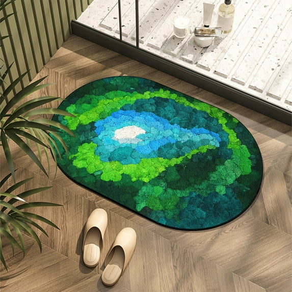 JOGZMZ Bath Rug Super Absorbent Quick Dry Rubber Backing Non Slip Washable Bathroom Floor Mats Shower Rug for In Front of Bathtub Shower Room E 16x24in