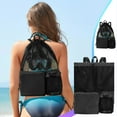 thumbnail image 1 of JOGZMZ Breathable Mesh Swimming Backpack with Wet/Dry Compartments, Gym & Beach Drawstring Bag, Lightweight Oxford Fabric Sports Equipment Storage, 1 of 7