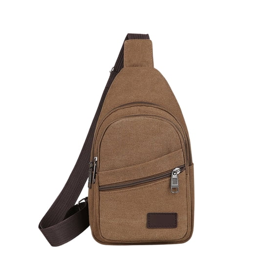 JOGZMZ Canvas Sling Bag for Men & Women, Adjustable Crossbody Backpack with Breathable Strap, Casual Rucksack for Travel Coffee