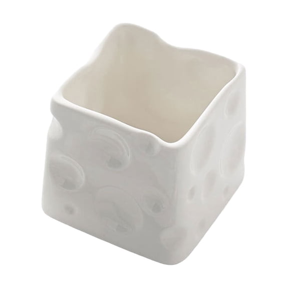 JOGZMZ Ceramic Cheese Storage Jar, High Appearance Desktop Organizer for Pens, Cosmetics, and Small Accessories
