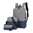 thumbnail image 1 of JOGZMZ Color Block Men's Backpack Set, 3-Piece USB Charging Laptop Bag, Waterproof Oxford Cloth Travel Backpack, 1 of 7