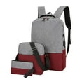 thumbnail image 1 of JOGZMZ Color Block Men's Backpack Set, 3-Piece USB Charging Laptop Bag, Waterproof Oxford Cloth Travel Backpack, 1 of 7