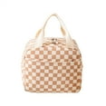thumbnail image 1 of JOGZMZ Corduroy Insulated Lunch Bag, Vintage Thermal Bento Carrier with Strawberry Print & Interior Compartments, Portable Meal Tote, 1 of 7