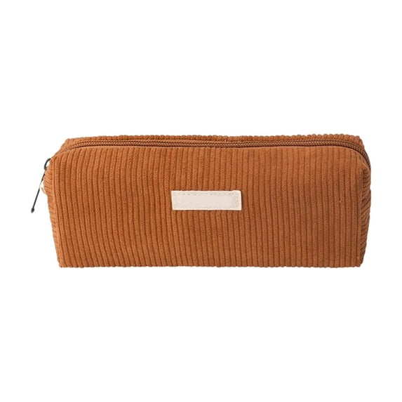JOGZMZ Corduroy Pencil Case Large Capacity Solid Color Pen Pouch with Zipper Closure for Stationery Organization