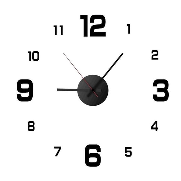 JOGZMZ DIY Wall Clock Silent Non-Ticking, Frameless Analog Clock Acrylic Modern Style Battery Operated Wall Clock for Living Room, Bedroom Indoor Use
