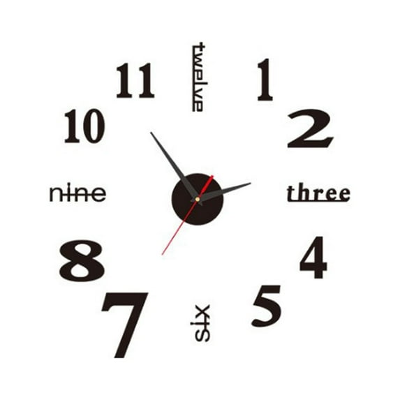 JOGZMZ DIY Wall Clock Silent Non-Ticking, Frameless Analog Clock Modern Style Battery Operated Wall Clock for Living Room, Bedroom Indoor Use