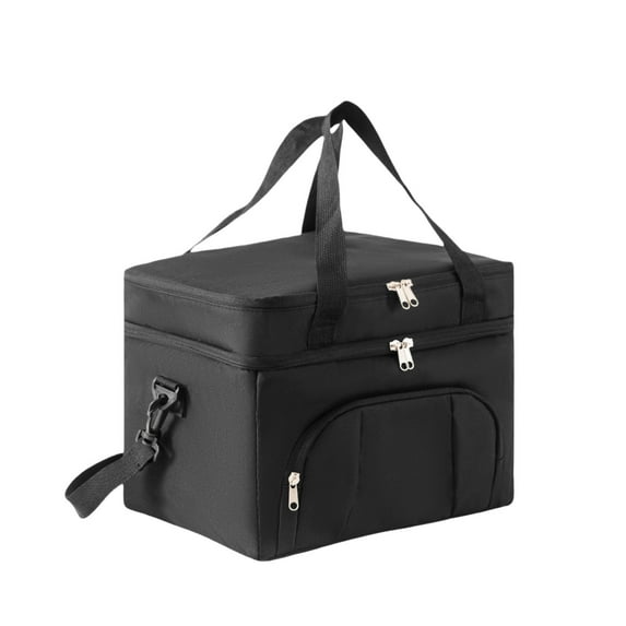 JOGZMZ Double-Compartment Insulated Cooler Bag, Leakproof Thermal Lunch Tote with Adjustable Strap, Outdoor Picnic Backpack