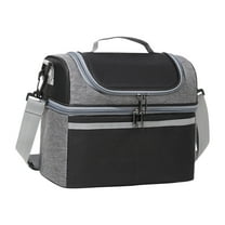 JOGZMZ Double-Layer Insulated Picnic Bag, Large Capacity Thermal Cooler Tote with Leakproof Design, Outdoor Bento Carrier for Camping & Beach