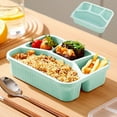 thumbnail image 1 of JOGZMZ Eco-Friendly Wheat Straw Lunch Box - 4 Compartments Transparent Lid Stackable Food Container for Camping Office 63oz, 1 of 6