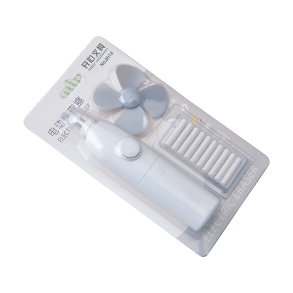 JOGZMZ Electric Eraser Kit with Mini Fan, 2-in-1 Battery Operated Eraser Pen with 10 Refills for Precise Cleaning