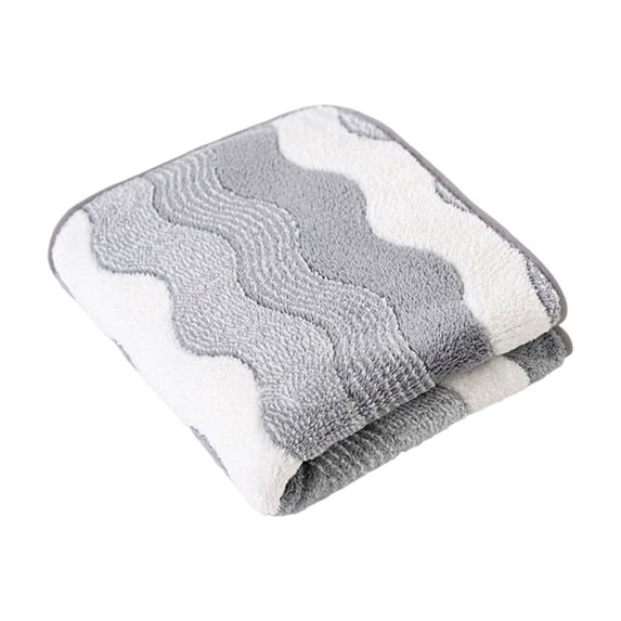 JOGZMZ Extra Large Thickened Coral Fleece Towel with Wavy Texture - Highly Absorbent Quick Dry Face Bath Towel for Home Daily Use