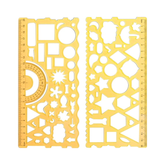 JOGZMZ Geometric Ruler Set with Multifunctional Protractor for Drawing and Measuring, Thickened Plastic, Curved Edges, Multiple Colors - Perfect for Art, Design, and Precision Work, 7.59x4.52in