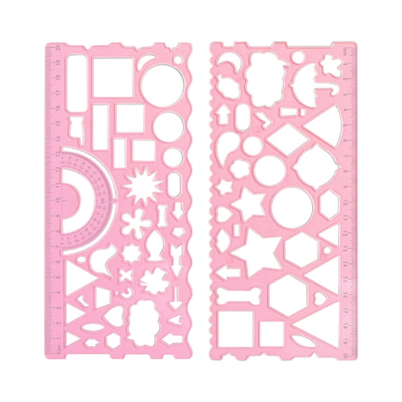 JOGZMZ Geometric Ruler Set with Multifunctional Protractor for Drawing and Measuring, Thickened Plastic, Curved Edges, Multiple Colors - Perfect for Art, Design, and Precision Work, 7.59x4.52in