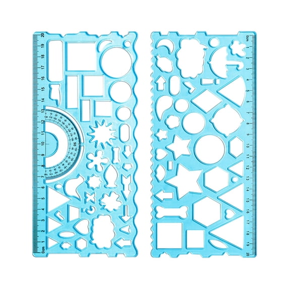 JOGZMZ Geometric Ruler Set with Multifunctional Protractor for Drawing and Measuring, Thickened Plastic, Curved Edges, Multiple Colors - Perfect for Art, Design, and Precision Work, 7.59x4.52in