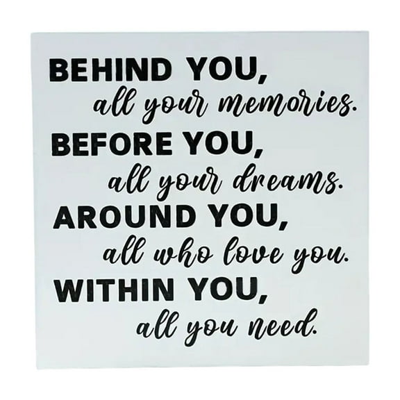 JOGZMZ Graduation Quote Wood Box Sign Decor, Wood Material 3.94x3.94x0.98in - Rustic Shelf or Wall Decoration for Home, Living Room, Office Gift, White or Black