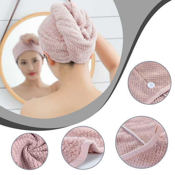 JOGZMZ Hair Towel, Hair Turbans for Wet Hair, Drying Hair Wrap Towels for Curly Hair Women Hair Towel Wrap, Quick Dry Hair Towels for Women LongCurly, Thick Hair, Su Pink 9.8×26×0.8In