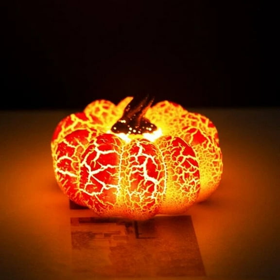 JOGZMZ Halloween LED Lighted Mini Pumpkins - Battery Powered Decor for Party Centerpieces, Tiered Tray, and Home Decoration