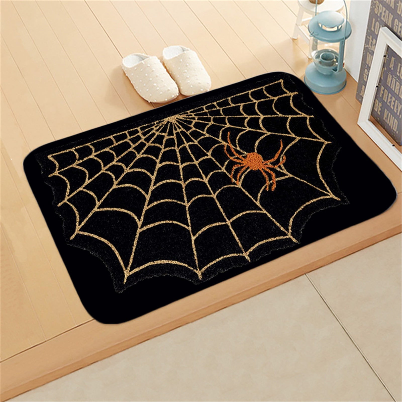 JOGZMZ Halloween Spider's Web Area Rug Spooky Gothic Mat Non-Slip ...