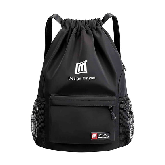 JOGZMZ Large Drawstring Sports Backpack, Waterproof Gym Bag with Adjustable Straps, Lightweight Travel Storage for Hiking & Camping