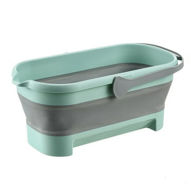 JOGZMZ Large Mop Bucket Bucket 4.2Gallon17L with Handle for House Cleaning Space Saving Outdoor Multiuse Foldable Water Pail for Camping Green 18.5×7.87×1.96in