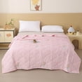 thumbnail image 1 of JOGZMZ Lightweight Summer Quilt Washed Cotton Quilted Bedspread 59x79 Inch Soft Breathable Cooling Thin Comforter for Adult Bedroom Machine Washable, 1 of 6