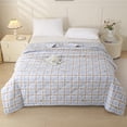 thumbnail image 1 of JOGZMZ Lightweight Summer Quilt Washed Cotton Quilted Bedspread 59x79 Inch Soft Breathable Cooling Thin Comforter for Adult Bedroom Machine Washable, 1 of 6