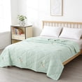thumbnail image 1 of JOGZMZ Lightweight Summer Quilt Washed Cotton Quilted Bedspread 59x79 Inch Soft Breathable Cooling Thin Comforter for Adult Bedroom Machine Washable, 1 of 6