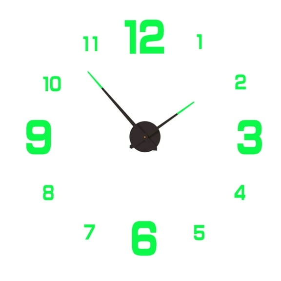 JOGZMZ Luminous Wall Clock Silent Non-Ticking, DIY Glowing Frameless Analog Clock Acrylic Modern Style Battery Operated Wall Clock for Living Room, Bedroom Indoor Use