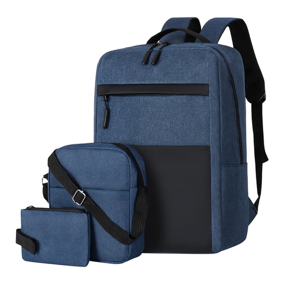 JOGZMZ Men's Color Block Backpack 3-Piece Set, USB Charging Laptop Bag, Waterproof Oxford Travel Backpack for Business & Daily