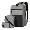 thumbnail image 1 of JOGZMZ Men's Color Block Backpack 3-Piece Set, USB Charging Laptop Bag, Waterproof Oxford Travel Backpack for Business & Daily, 1 of 8