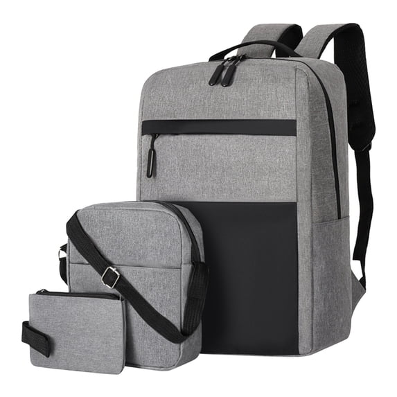 JOGZMZ Men's Color Block Backpack 3-Piece Set, USB Charging Laptop Bag, Waterproof Oxford Travel Backpack for Business & Daily
