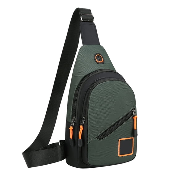 JOGZMZ Men’s Waterproof Chest Bag, Large Capacity Crossbody Sling Pack with Anti-Theft Pockets, Outdoor Travel Backpack Green