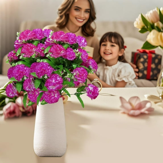 JOGZMZ Mother's Day Simulation Bouquet of Carnations Bouquet of 24 Heads Living Room Decoration Dining Table Ornaments Decorative Flowers Mother's Day Gifts for Mom