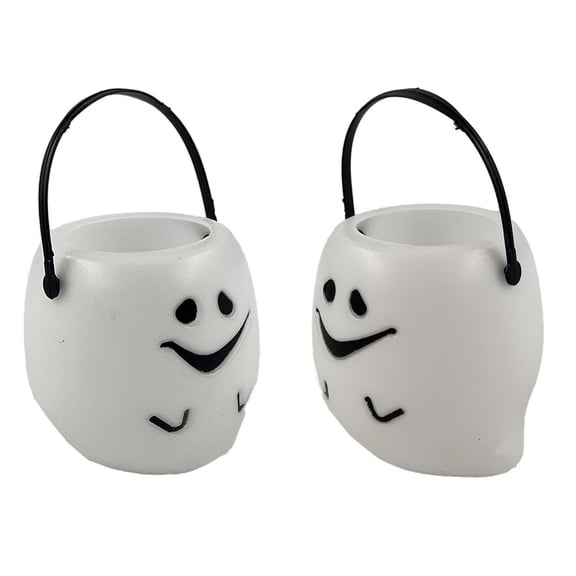 JOGZMZ New Halloween Ghost Jar - Cute Plastic Candy Container for Desktop Decor, Spooky Party Decoration, 2.8x1.8x1.4 Inches