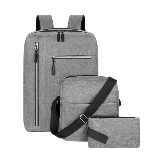 JOGZMZ Oxford Cloth USB Backpack 3-Piece Set, Large Capacity Waterproof Bag for College, Durable Travel Backpack with Charging Port