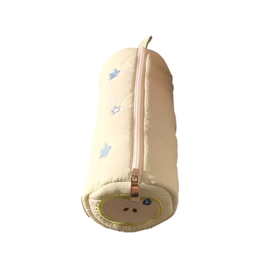 JOGZMZ Pencil Pouch with Cute Embroidery, Durable Polyester Pen Case for Stationery Organization, Lightweight Desktop Organizer