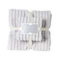 thumbnail image 1 of JOGZMZ Plush Candy Stripe Bath Towel Set - 2PC Ultra Soft Velvet Towels 55x27 Inches, Quick Absorb Home Travel Spa Gift Ready, 1 of 6