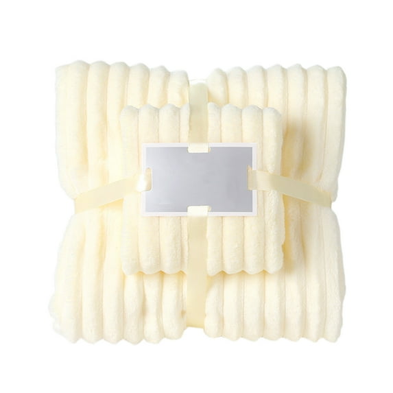 JOGZMZ Plush Candy Stripe Bath Towel Set - 2PC Ultra Soft Velvet Towels 55x27 Inches, Quick Absorb Home Travel Spa Gift Ready