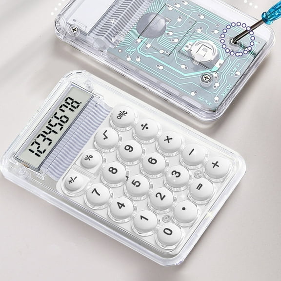 JOGZMZ Portable 8 Digit Standard Calculator, Large Display and Round Button Scientific Calculator, Candy Color Desktop Calculator for Business Office Student School Supplies