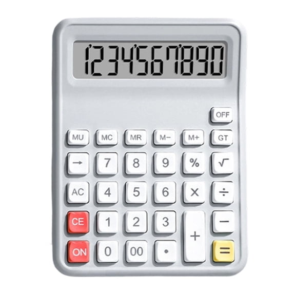 JOGZMZ Portable Basic Calculator with Silent Keyboard - Battery Powered for Simple Math Operations Addition Subtraction Multiplication Division, Lightweight Thin Design Plastic Body