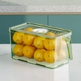 thumbnail image 1 of JOGZMZ Refrigerator Organizer Bins - Clear Plastic Bins for Fridge, Freezer, Kitchen Cabinet, Pantry Organization and Storage Green 10.24×5.91×5.59in, 1 of 8