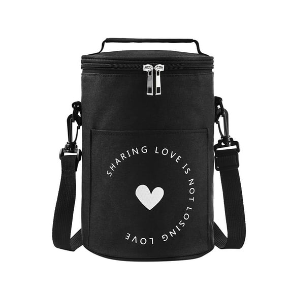 JOGZMZ Round Insulated Bento Bag, Portable Thermal Lunch Carrier with 5-Hour Retention, Japanese-Style Food Tote for Commuting