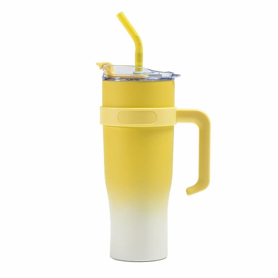 JOGZMZ 40oz Stainless Steel Tumbler with Straw & Handle - Leakproof Vacuum Insulated Travel Mug, Car Cup Holder Compatible, Non-Slip Base