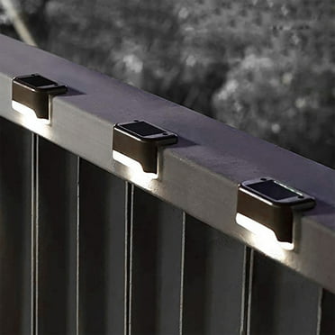 JOGZMZ Solar Lights Outdoor 4 Pack Outdoor Lights for Patio Brown Solar Step Lights LED Water Proof Lighting for Outdoor Stair Patio Yard Fence