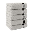 thumbnail image 1 of JOGZMZ Solid Color Towel Set 5-Piece, 100% Cotton Thickened Soft Absorbent Bath Towels for Home Bathroom, 28.7x13.4 Inch, Gray, 1 of 6