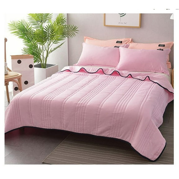 JOGZMZ Solid Summer Cool Quilt, Small Size Cool Blanket Breathable Bedding for Kids, Soft Cotton Comforter for AC rooms Bedroom Dormitory (43×60 Inch)