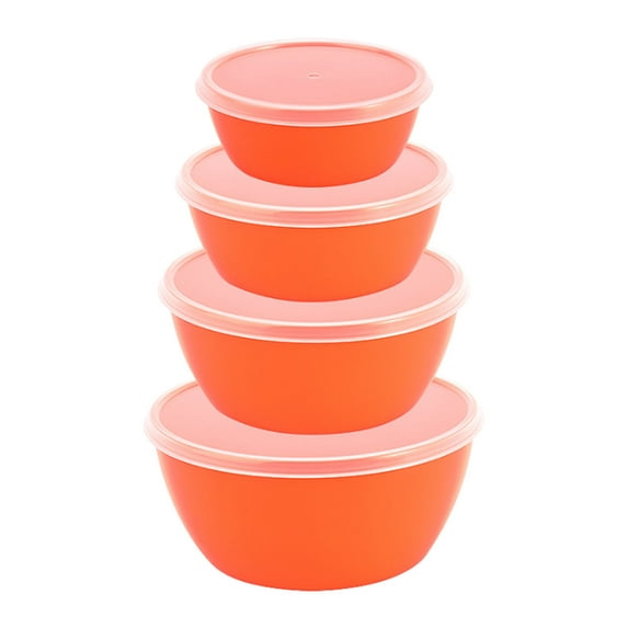 JOGZMZ Stackable Airtight Food Storage Container Set 4-Piece Refrigerator Bento Box Leakproof Plastic Kitchen Organizer for Fresh Keeping 15oz